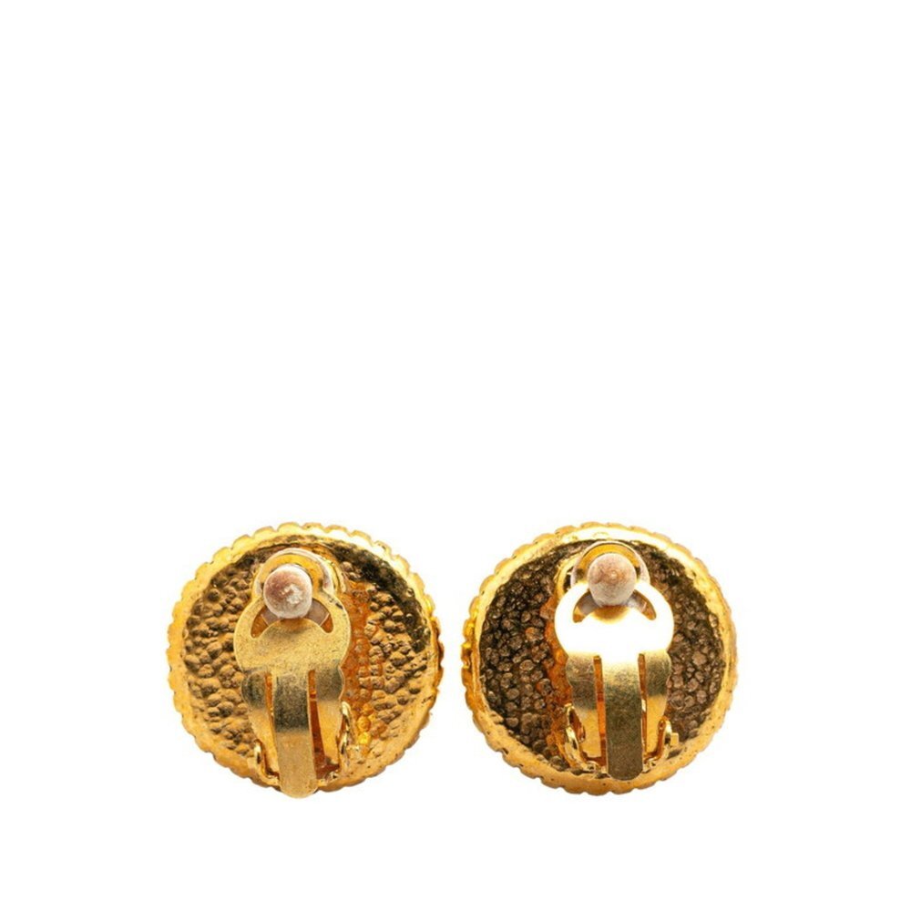 CHANEL Authentic Gold Logo Earrings - Picture 2 of 4